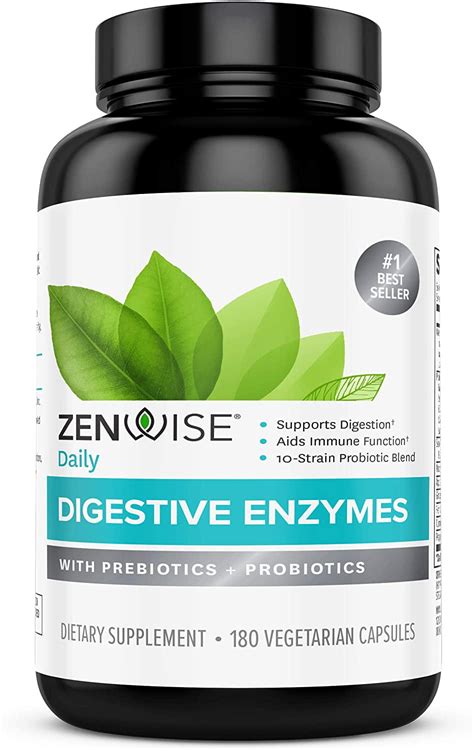 Zenwise Health Digestive Enzymes Plus Prebiotics & Probiotics Supplement, 180 Servings, Vegan ...