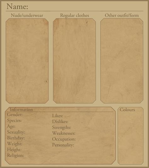 Character reference sheet template by Rohdale on DeviantArt