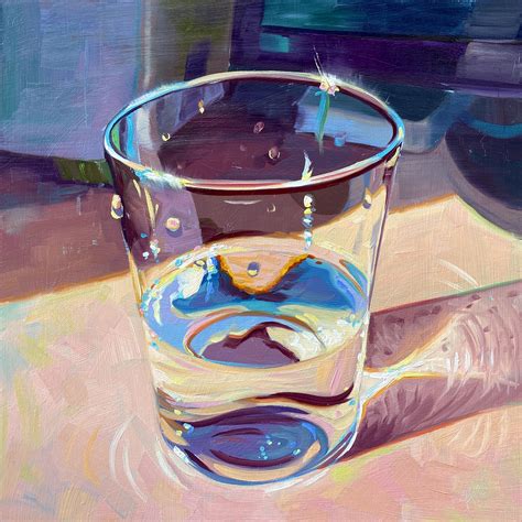 Glass of water III, me, oil painting, 2021 : r/Art