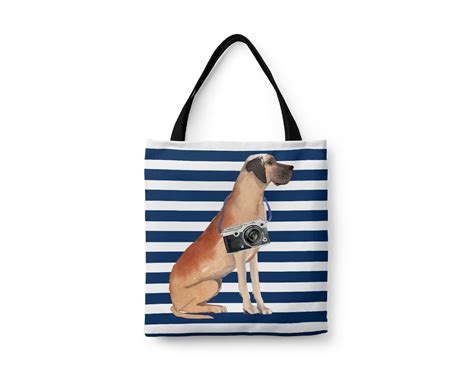 Great Dane Dog Tote Bag Illustrated dogs & 6 Travel inspired styles ...