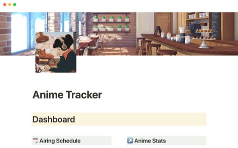 Notion Template Gallery – Anime tracker