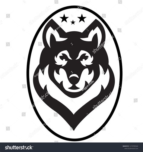 Black Wolf Logo Stock Vector (Royalty Free) 1219709344