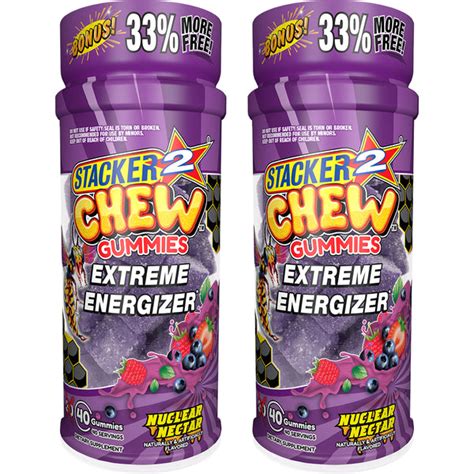 Stacker2 Chew Gummies: Extreme Energizer