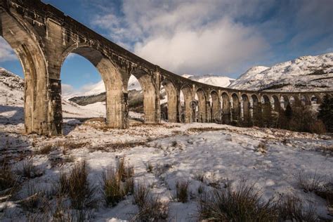 Glenfinnan Viaduct in Winter, Scotland. Stock Image - Image of express ...