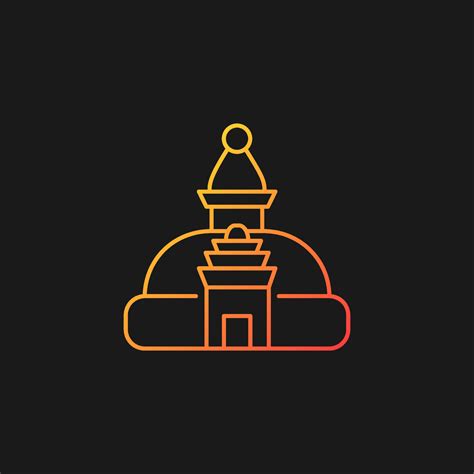 Swayambhu stupa gradient vector icon for dark theme. Monkey temple ...