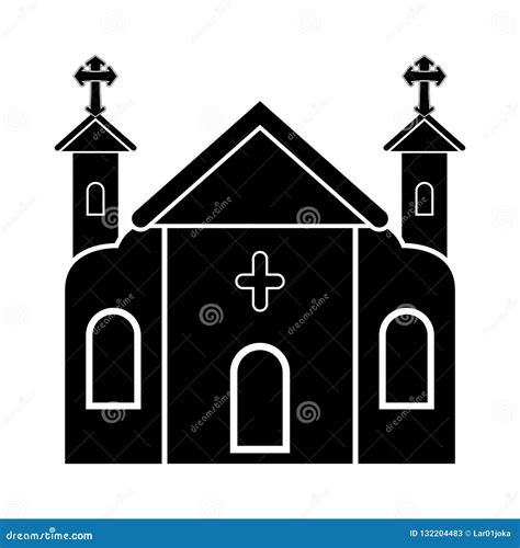 Isolated Catholic Church Silhouette Stock Vector - Illustration of isolated, religion: 132204483