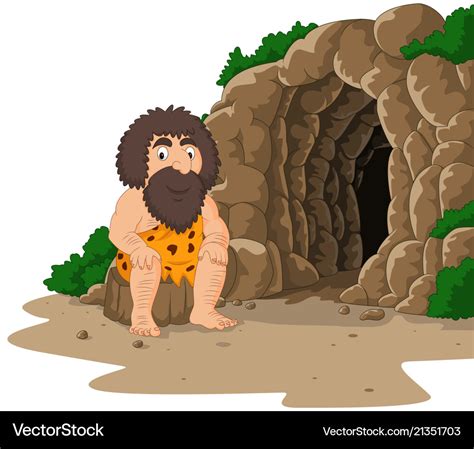 Caveman In Cave Clipart