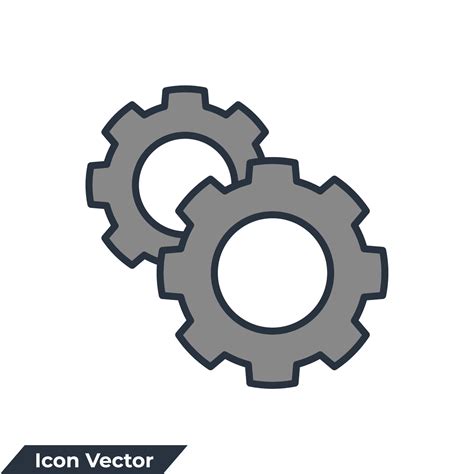 processing icon logo vector illustration. cogwheel and process symbol ...