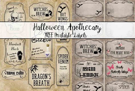 Free Printable Halloween Apothecary Labels: 16 Designs plus Blanks!