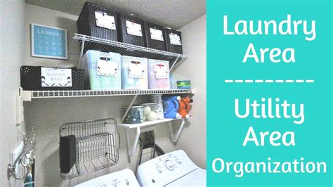 Small Utility Area /Laundry Area /Washer-Dryer Area Organization - YouTube