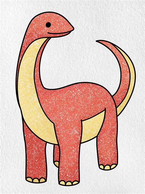 Long Neck Dinosaur Drawing - HelloArtsy