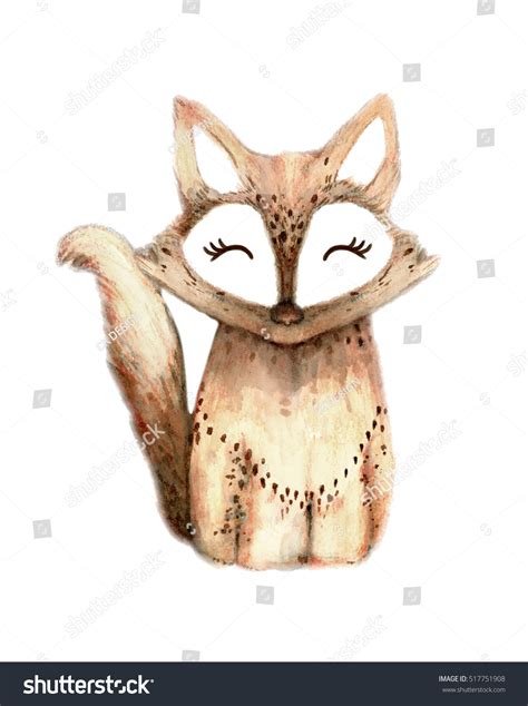 Cute Fox Illustration - 517751908 : Shutterstock