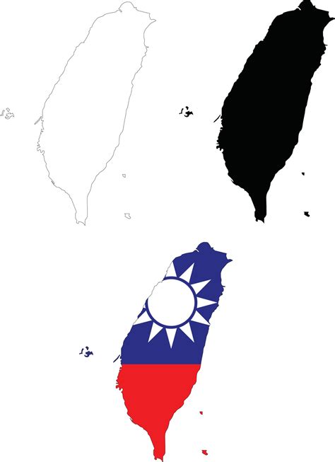 Map Taiwan on white background. Taiwan Map Outline. Taiwan vector map ...