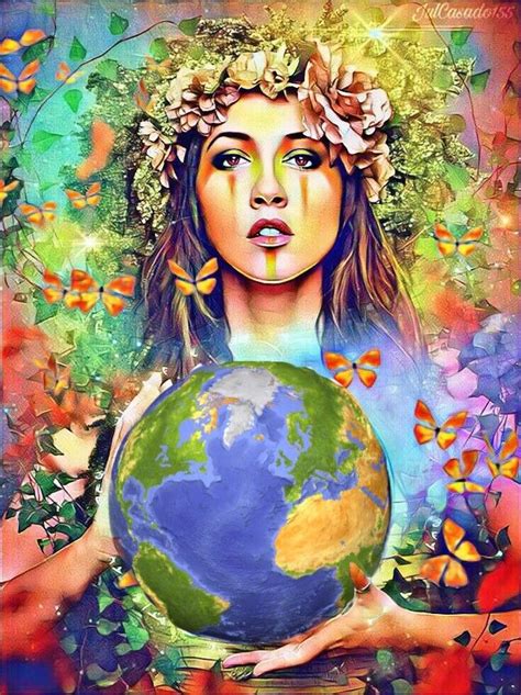 mother earth gaia Image by Andy Green Mann | Earth drawings, Earth art ...