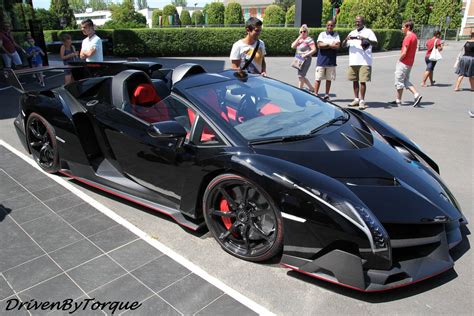 Black Lamborghini Veneno Roadster at Lamborghini Factory - GTspirit