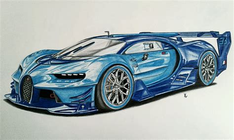 How To Draw A Car Bugatti Vision Gran Turismo Easy Pencil Drawing | My ...