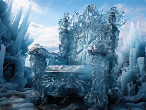 Premium AI Image | Decorated empty throne The Ice Throne