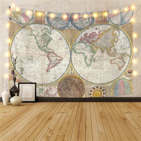 World Map Tapestryworld Map Tapestry for Roommap Home Decor | Etsy