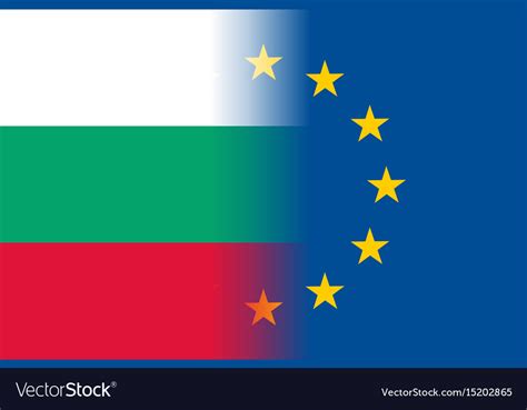 Bulgaria national flag with a circle of eu Vector Image