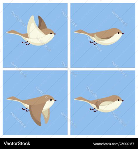 Flying bird animation sprite sheet Royalty Free Vector Image