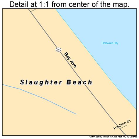 Slaughter Beach Delaware Street Map 1067050