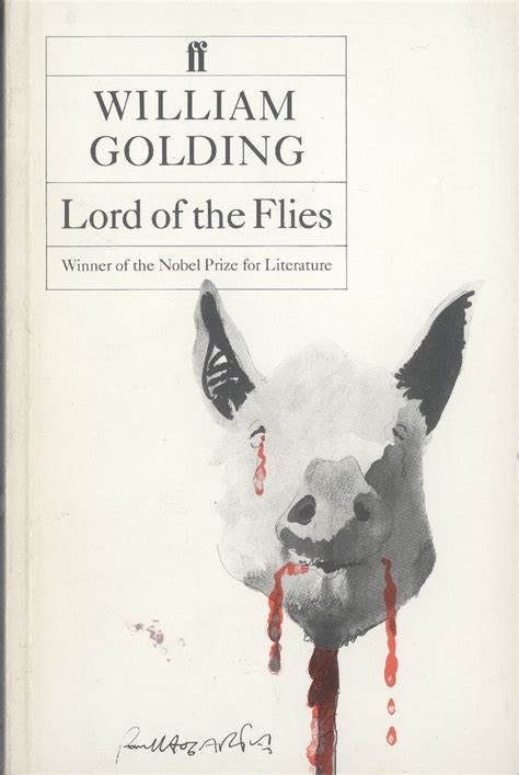 1986 Lord of the Flies book cover. Publishing House: Faber and Faber. Illustration by Paul ...