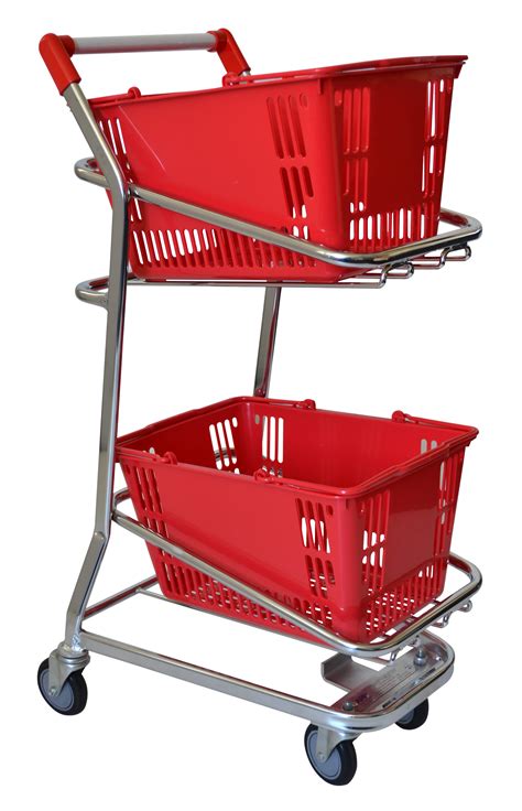 Supermarket Shopping Trolleys - Two Tier Basket Trolley 60 Litre