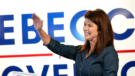 Rebecca Kleefisch speaks after conceding to her opponent Tim Michels