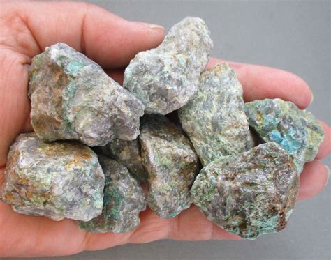 Chrysocolla Stone Raw 3pcs T218 | Ye Olde Rock Shop