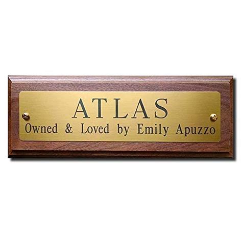 Amazon.com: Engraved Brass Name Plate 8"x2" on Solid Walnut Wood Plaque ...