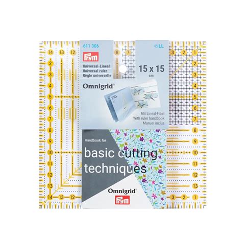 Universal ruler with cm scale 15 x 15 cm grid | fabrics-hemmers.com