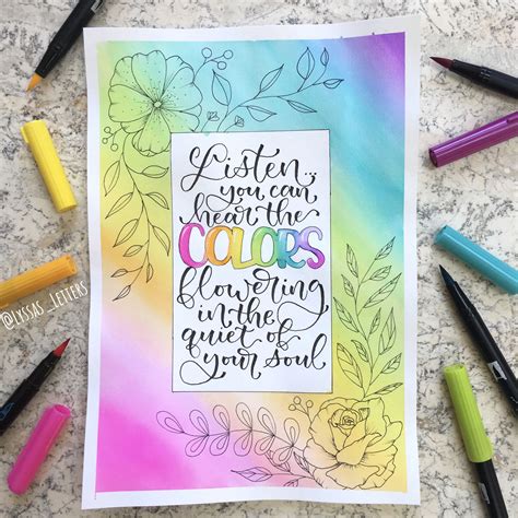 Rainbow watercolor hand lettering artwork by @Lyssas_Letters | Watercolor hand lettering, Hand ...