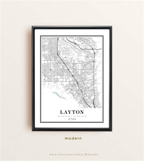 Layton Utah map Layton UT map Layton city map Layton print | Etsy