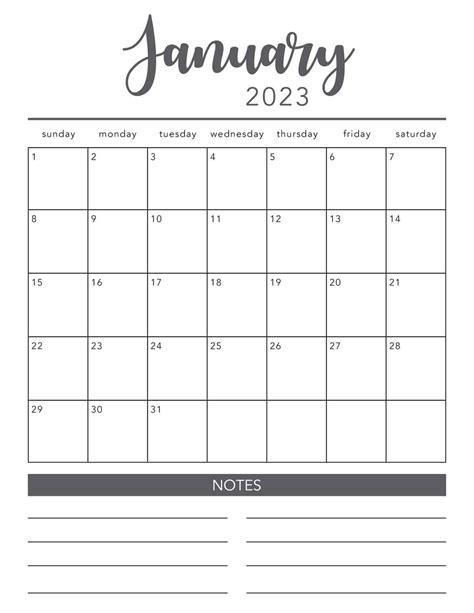 Blank 2023 Calendar Printable - Printable Template Calendar