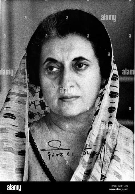 Portrait of Prime Minister Indira Gandhi Stock Photo: 69486594 - Alamy