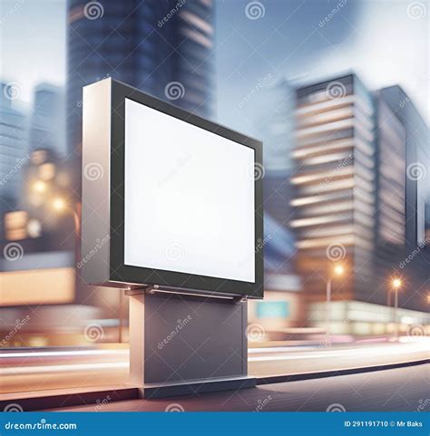 Blank Billboard in the City at Night. Stock Illustration - Illustration of skyscrapers, bill ...