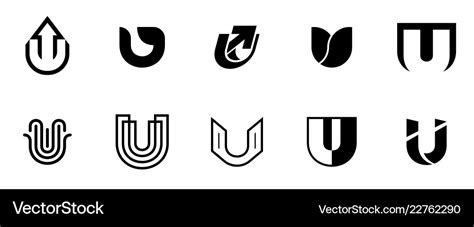 Set of letter u logo Royalty Free Vector Image