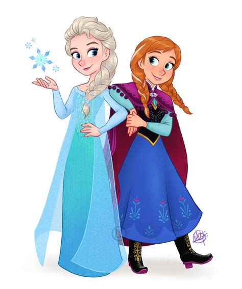 Elsa and Anna by https://www.deviantart.com/luigil on @DeviantArt | Disney princess art, Disney ...