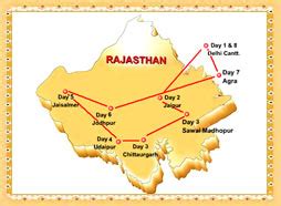 Palace on Wheels Route Map - Route Map of Palace on Wheels - Route of Palace on Wheels