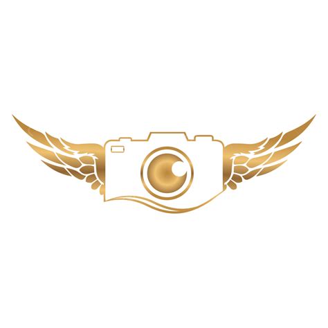 Golden Wing Vector Art PNG, Golden Wing Photography Camera Logo, Photography Camera Logo, Golden ...