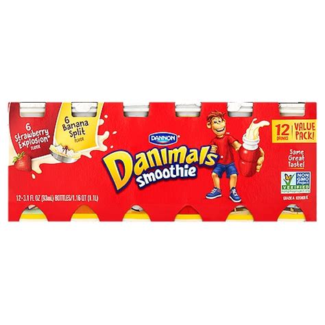 Danimals Strawberry Flavor and Banana Flavor, Smoothie