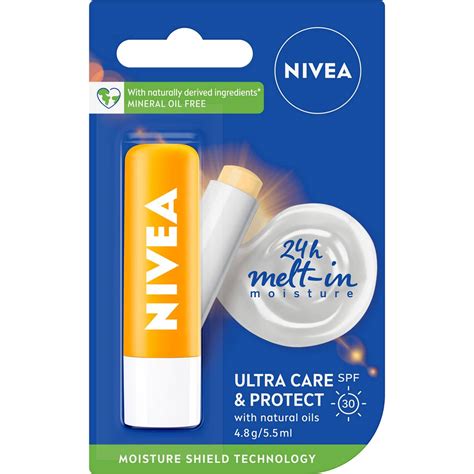 Nivea Lip Balm Ultra Care And Protect Spf 30 Each | Woolworths