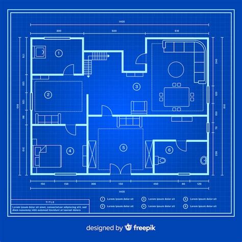 Free Vector | Modern design blueprint of a house