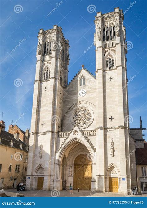 Chalon-sur-Saone, Cathedral of Saint Vincent Editorial Image - Image of burgundy, cathedral ...