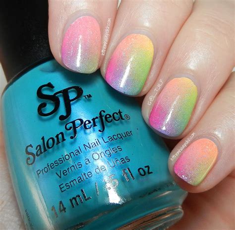 Salon Perfect Neon POP Rainbow Ombre Nail Art + Video Tutorial Nail Polish Designs, Acrylic Nail ...
