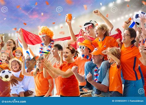 Netherlands Football Team Supporter on Stadium Stock Image - Image of ...