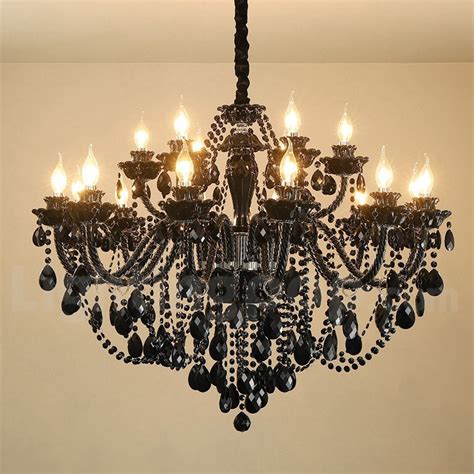 18 (12+6) Light Black Elegant Crystal Candle Chandelier - Lighting pop