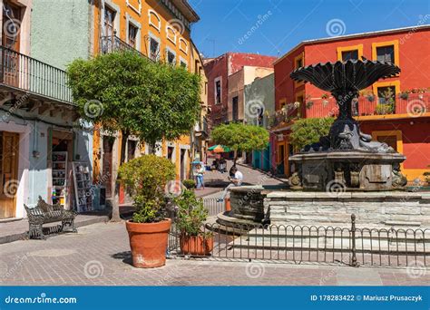 Guanajuato City Historic Center. Colorful Homes Built on Hillside ...