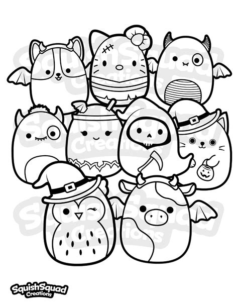 Squishmallow Halloween Coloring Page, Printable Squishmallow Coloring ...