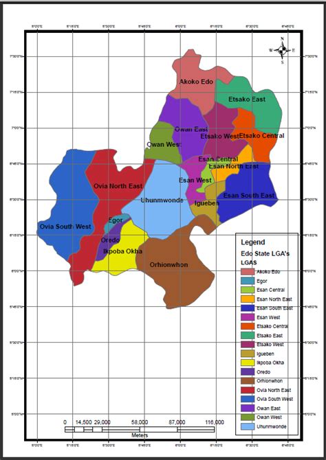 Map of Edo State LGAs and the study area (Source: Digitized from Edo ...